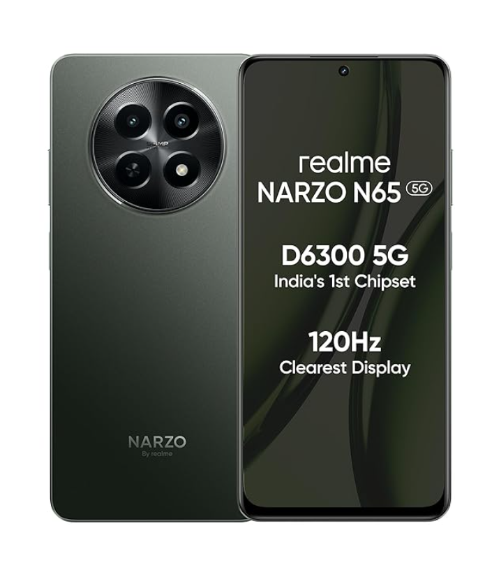 realme NARZO N65 5G (Deep Green 6GB RAM, 128GB Storage) India’s 1st D6300 5G Chipset | Ultra Slim Design | 120Hz Eye Comfort Display | 50MP AI Camera|